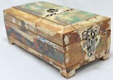 Caixa de vaidade de madeira recuperada com espelho feito à mão cores originais comprar usado  Enviando para Brazil