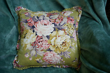 Vintage Frilly Cabbage Rose Cotton Cushion Cover - 18" x 18". for sale  Shipping to South Africa