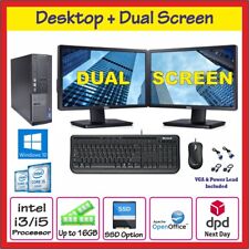Computador desktop tela dupla rápida i5 QUAD TOWER PC 16GB WINDOWS 10 HDD & SSD WIFI, usado comprar usado  Enviando para Brazil
