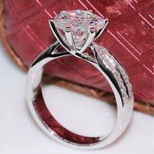 Womens 3Ct Round Cut Moissanite Wedding Engagement Ring Real 925 Sterling Silver for sale  Shipping to South Africa