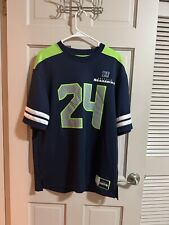 Mens NFL Team Apparel Seattle Seahawk Jersey Top 24 Lynch Size Large for sale  Shipping to South Africa