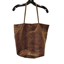 Carlos Falchi Shiny Snakeskin Vegan Leather Tote Bag for sale  Shipping to South Africa