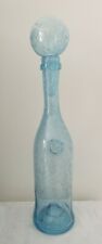 bouteille verrerie BIOT verre bullé couleur bleue hauteur 52 cm d'occasion  Bordeaux-