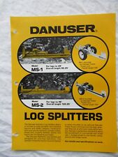 Danuser MS-1 MS-2 Log Splitters Specification Sheet Brochure for sale  Shipping to South Africa