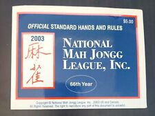 Usado, Tarjeta de reglas de la Liga Nacional Mah Jongg 2003 5" X 4" segunda mano  Embacar hacia Argentina