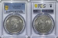Moneda corona de $1 dólar de plata Victoria de Hong Kong 1867 alta calidad graduación profesional AU 53 km 10 segunda mano  Embacar hacia Argentina