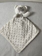Used, WHITE Teddy Bear Lovey Baby 12" Security Blanket Minky Dots for sale  Shipping to South Africa