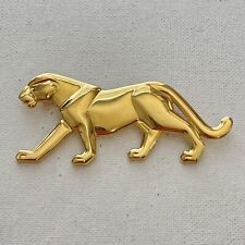Used, Vintage Gold Tone 80s Lion Panther Cougar Jaguar Prowl Brooch Pin 3.25" for sale  Shipping to South Africa