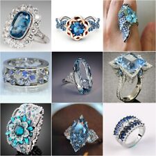 Women Elegant 925 Silver Rings Cubic Zirconia Jewelry Wedding Ring Gift Size6-10 for sale  Shipping to South Africa