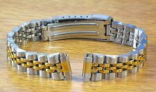 Occasion, Jubilee Style Ladies Two Tone 10-13mm Stainless Steel Metal Watch Link Bracelet  d'occasion  Expédié en France