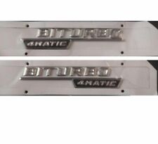 Chrome Biturbo 4 matic Emblema lados Letras Emblemas Emblemas 2pcs Para Mercedes comprar usado  Enviando para Brazil