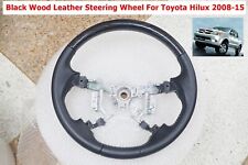 Balck Wood With Leather Steering Wheel For Toyota Hilux Fortuner 2005-14 for sale  Shipping to South Africa