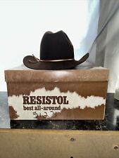 Chapéu de cowboy preto autoconformado Resistol 4 XXXX castor tamanho 7 3/8 na caixa comprar usado  Enviando para Brazil