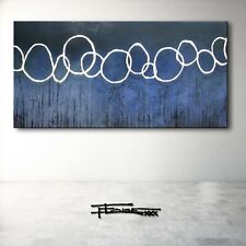 Abstract Painting Canvas Wall Art  Blue Large Framed SIGNED US ELOISExxx for sale  Shipping to Canada
