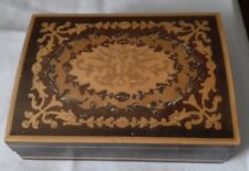 italian inlaid wooden jewellery box for sale  FAKENHAM