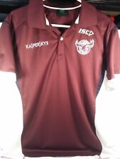 Manly Sea Eagles Polo Large Maroon white ISC branded Kaspersky for sale  Shipping to South Africa