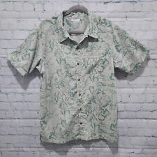 Columbia Mens Outdoor Elements Printed Shirt Pixel Wild Trees Green Size L/G  for sale  Shipping to South Africa