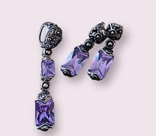 Purple crystal earrings for sale  Chicago