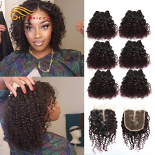 Brazilian Curly Hair Jerry 6 Bundles  with Closure Remy Human Hair Extension for sale  Shipping to South Africa
