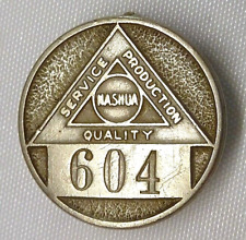 Used, Vintage NASHUA Employee Badge #604 for sale  Shipping to South Africa