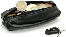 Unisex Suave Negro Cuero Real Bolsa Monedas Llaves Portadinero Cartera con Cremallera Billetera Reino Unido segunda mano  Embacar hacia Argentina