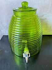 9 Litre Large Green Glass Beehive Shape Drink Dispenser for sale  Shipping to South Africa