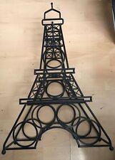 Wrought Iron Metal Eiffel Tower Wine Rack Stand 6 Bottle Holder 26” for sale  Shipping to South Africa