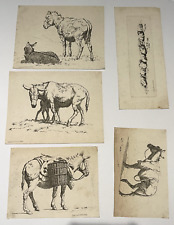 Antique etchings donkeys for sale  Sherman Oaks