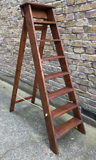 VINTAGE 7 TREAD LIBRARY STEPLADDER - SHELLAC SEALED & WAXED for sale  Shipping to South Africa