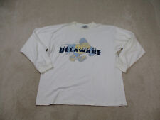 VINTAGE Delaware Hens Shirt Mens Extra Large White Blue Long Sleeve Adult 90s* for sale  Shipping to South Africa