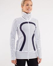 Chaqueta para mujer Lululemon con zancada yoga a rayas blanca y azul marino talla 12 segunda mano  Embacar hacia Argentina