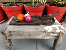 Tabla de cortar verduras antigua de madera hecha a mano hoja de hierro y raspador de coco segunda mano  Embacar hacia Argentina