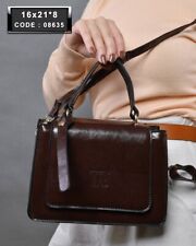 Leather crossbody bags with zippers, magnetic closure and brown crossbody strap, used for sale  Shipping to South Africa