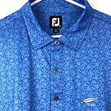 Camisa polo masculina Footjoy 2XL XXL azul floral desempenho golfe elástica em perfeito estado! comprar usado  Enviando para Brazil