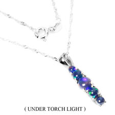 Clarity Enhanced Round Black Opal 5mm 925 Sterling Silver Necklace, used for sale  Shipping to South Africa