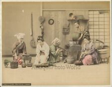 Japón Mujer Cocina En Cocina Antigüedad Colorida Mano Tintado Étnico Fotografía, usado comprar usado  Enviando para Brazil