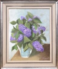 Expressionist Flowers Flower Still Life Lilac Bouquet Vase Table 53,5 X 63,5 for sale  Shipping to Canada