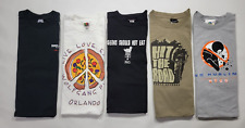 Lote Antigo de 5 Camisetas Gráficas Mistas Algodão Tamanho 2XL Comida Engraçada Bicicleta Rock Orlando comprar usado  Enviando para Brazil