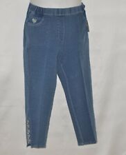 Calça cropped Quacker Factory DreamJeannes bainha escada com bling tamanho 1X jeans comprar usado  Enviando para Brazil