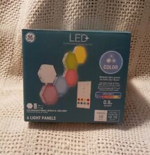 GE LED+ kit de lâmpada de azulejo multicolorido de 6 peças, mudança de cor, painéis hexagonais. comprar usado  Enviando para Brazil