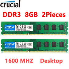 Kit Crucial DDR3 16GB (2X8GB) 1600 MHz PC3-12800 DIMM 240Pin memória RAM não ECC, usado comprar usado  Enviando para Brazil