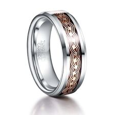 Anel de tungstênio cor prata anel masculino cor ouro ondulação padrão 8 mm comprar usado  Enviando para Brazil