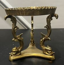 Used, Vintage Ornate Brass Stand Candle Bowl Holder Fish Pattern for sale  Shipping to South Africa