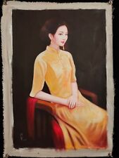 Pintura a óleo chinesa pintada à mão em tela "Beleza" por Leng Jun 冷军 10336 comprar usado  Enviando para Brazil
