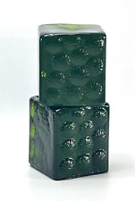 Cubo quadrado de vidro Blenko Bookends verde esmeralda conjunto de 2 estrelas relevo comprar usado  Enviando para Brazil