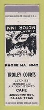 Used, Matchbook Cover - Trolley Courts Motel Cafe Dallas TX for sale  Shipping to South Africa
