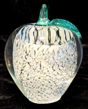 STUDIOGLAS STROMBERGSHYTTAN SWEDEN STERLING SILVER & GLASS APPLE PAPERWEIGHT for sale  Shipping to South Africa