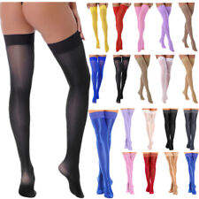 Sexy Women's Glossy Lace Thigh High Stockings Stay Up Oil Glossy Sheer Pantyhose for sale  Shipping to South Africa