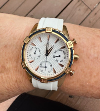 Usado, Relógio multifuncional feminino Guess ouro rosa cristalizado pulseira branca W0562L1 comprar usado  Enviando para Brazil