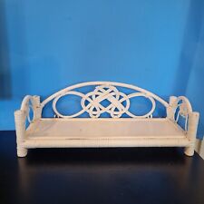 White Wicker Hanging Rattan Shelf Boho Shabby Cottage Chic Vintage Retro 17" for sale  Shipping to South Africa